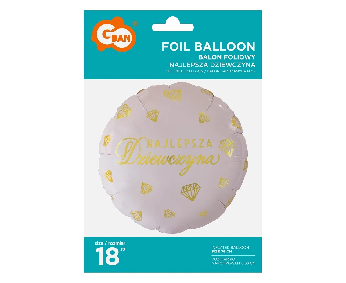 Balon foliowy Najlepsza Dziewczyna, 18" KK