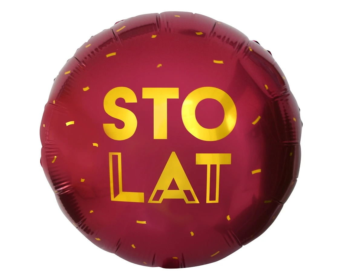 Balon foliowy Sto Lat (bordowy), 18 cali KK