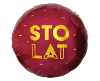 Balon foliowy Sto Lat (bordowy), 18 cali KK