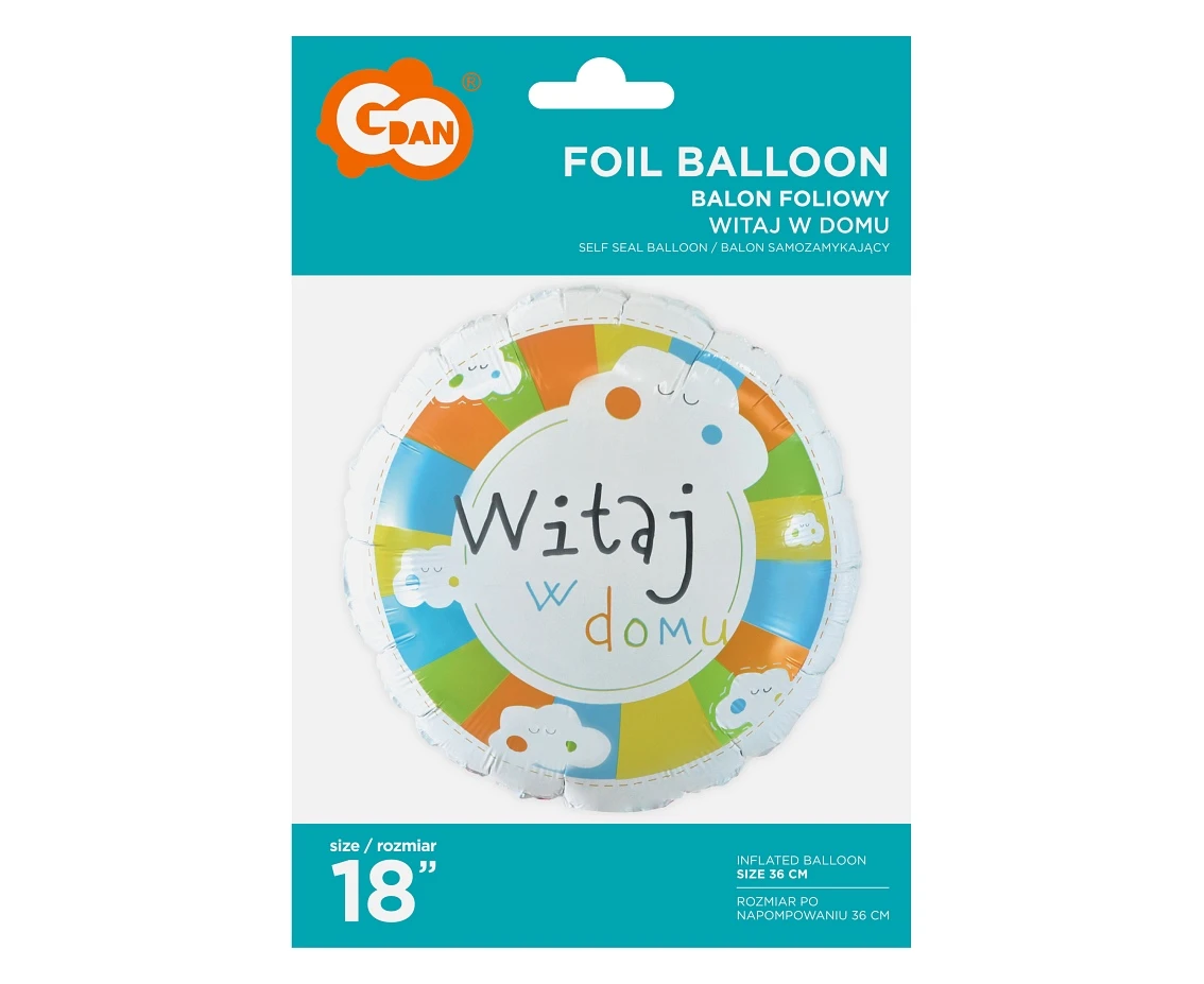 Balon foliowy Witaj w domu, 18 cali AA