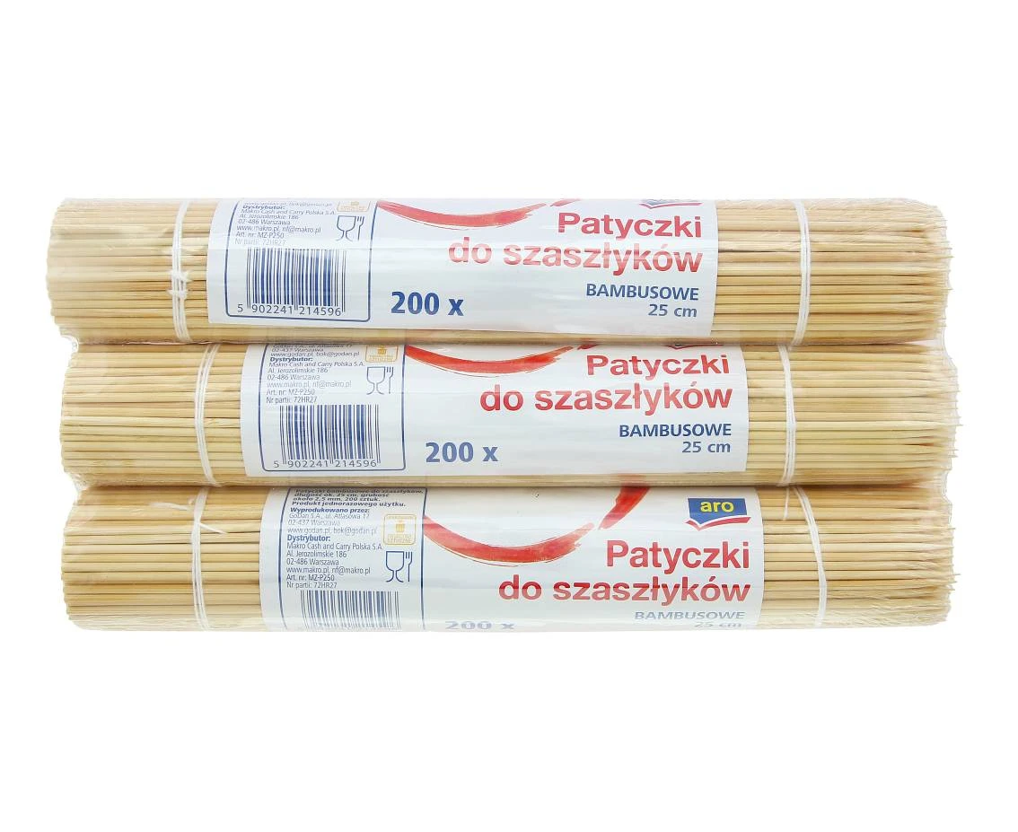 ARO -Patyki do szaszłyków 25 cm,200 szt.x3