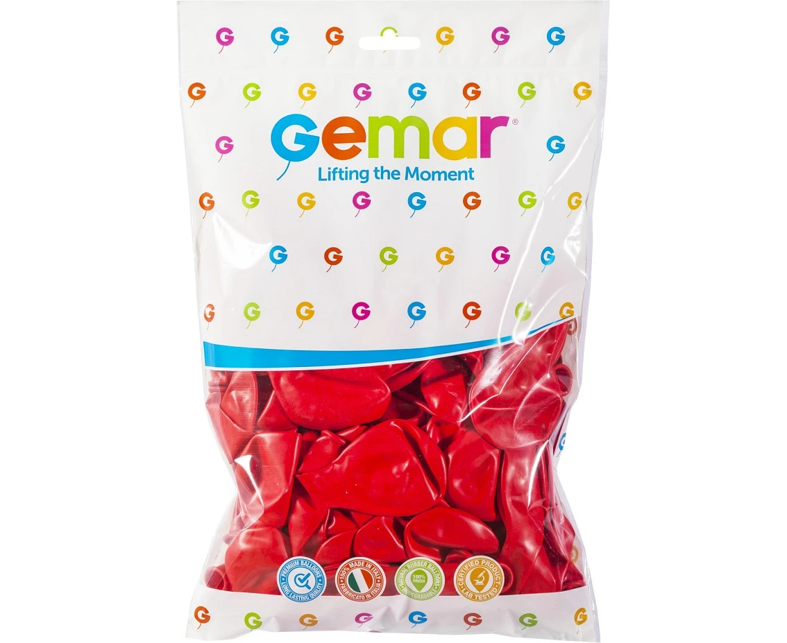 Balony Gemar 9", pastel ciemnoczerwone, 100szt.