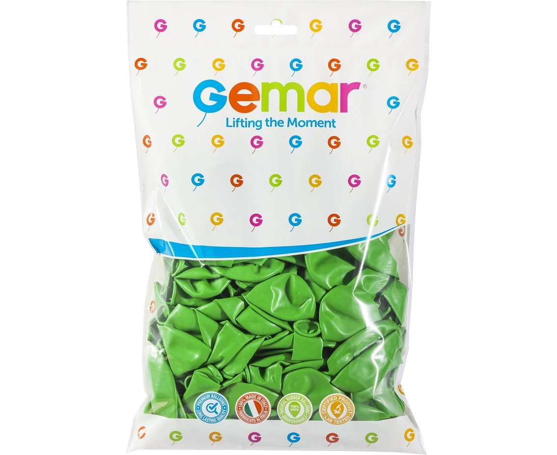 Balony Gemar 9", pastel zielone, 100szt.