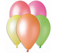 Balony Gemar, pastel fluor 10" mix, 100szt.