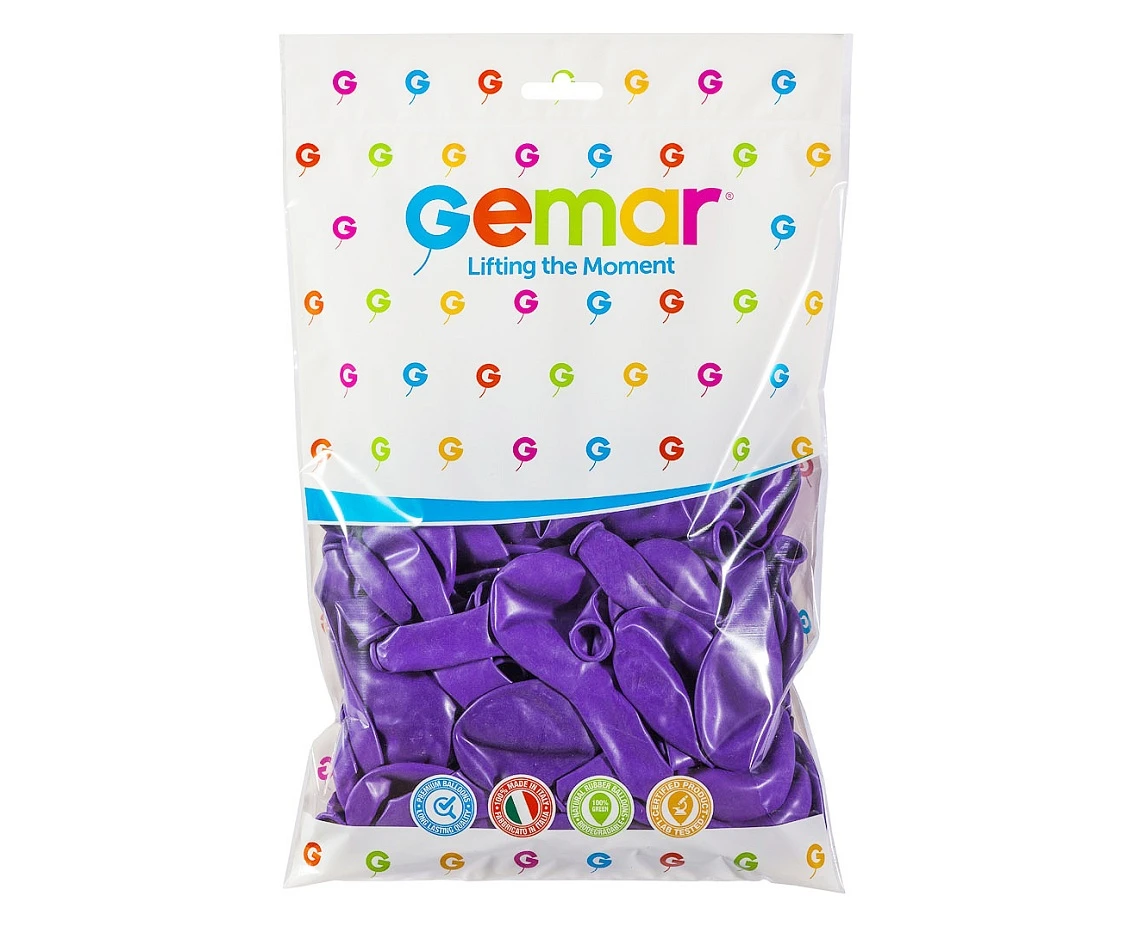 Balony Gemar 12", pastel fioletowe, 100szt.