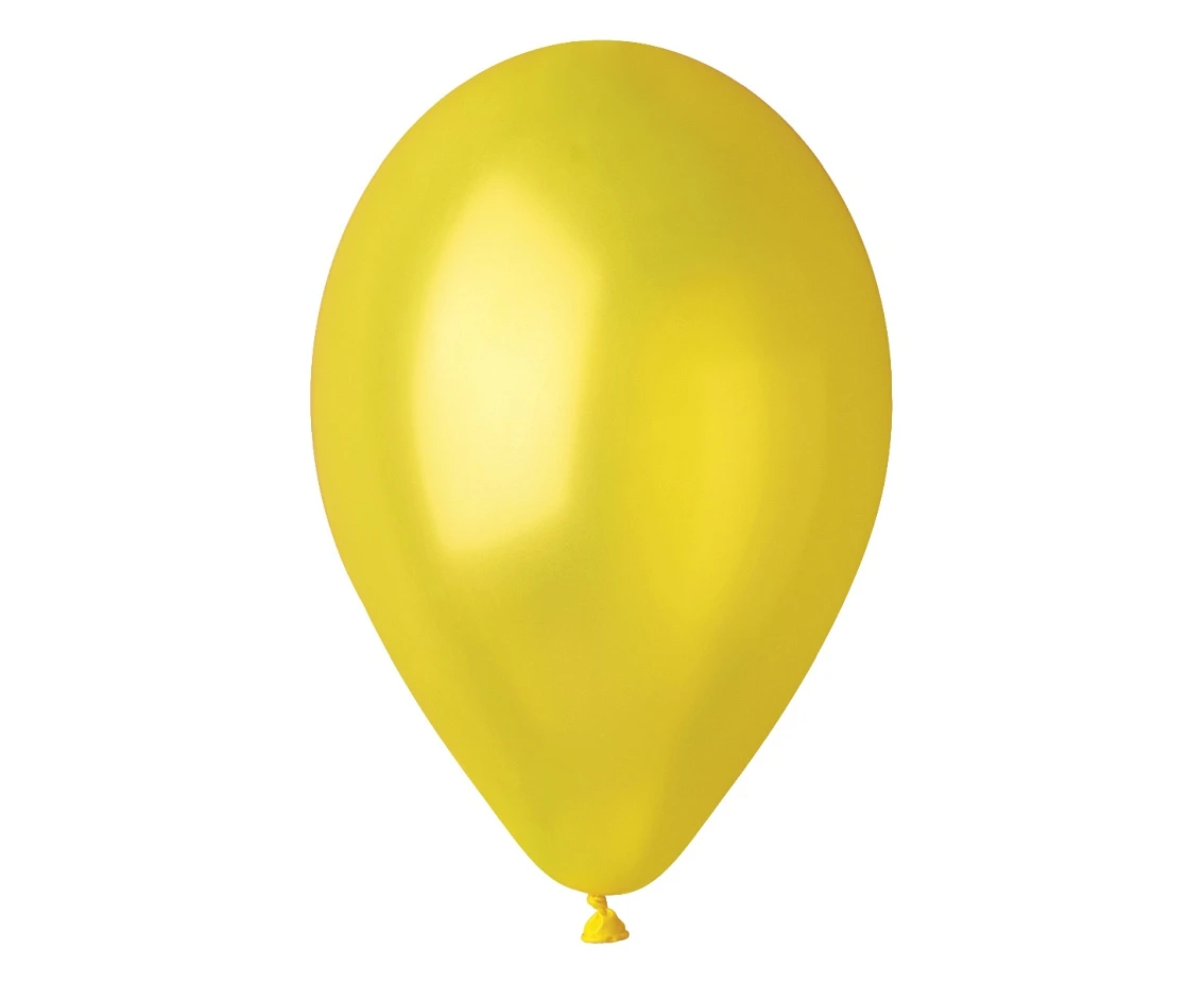 Balony Gemar 12", metalik żółte, 100szt.
