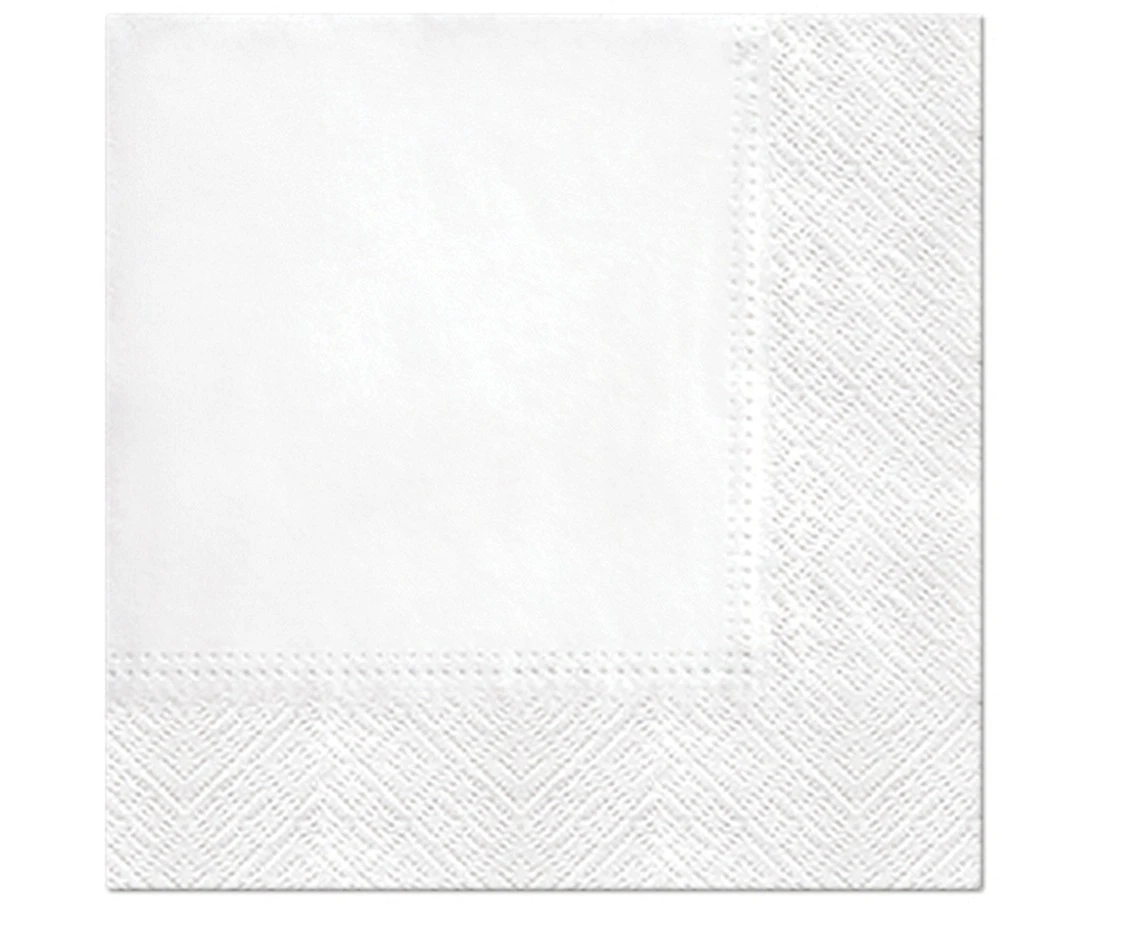 Serwetki gładkie jednokolorowe Białe 33x33 cm / 20 szt.