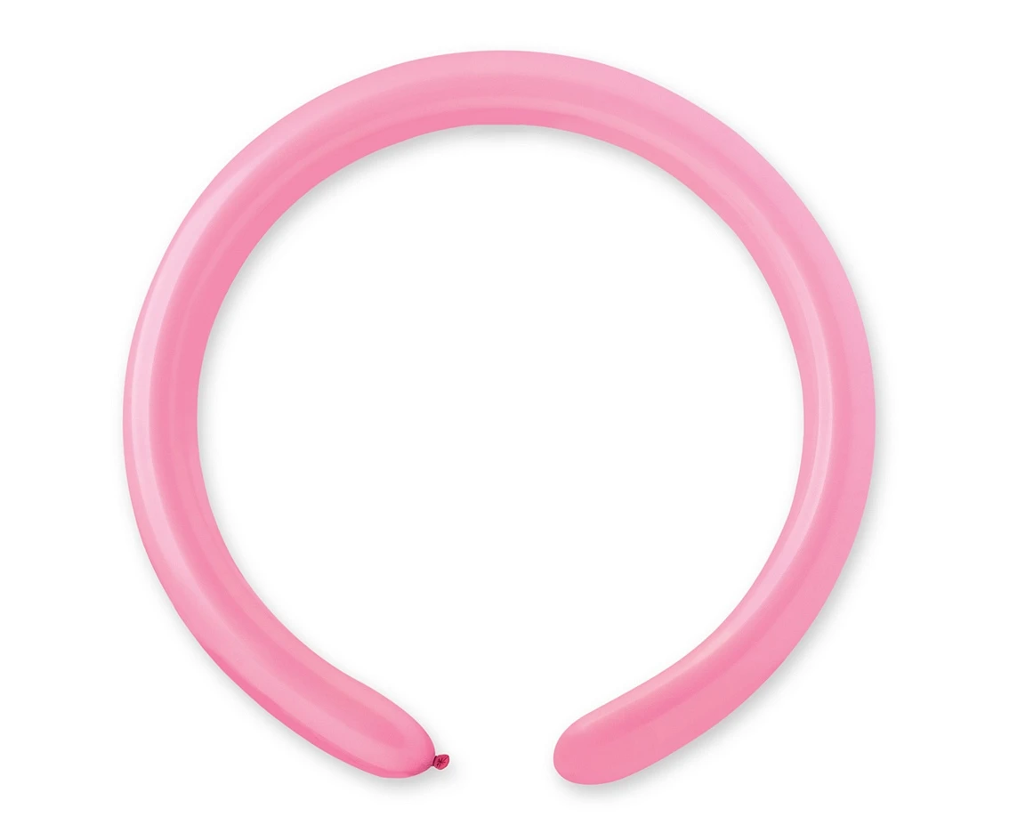 Balony Gemar, rurki włoskie różowe, 100szt.
