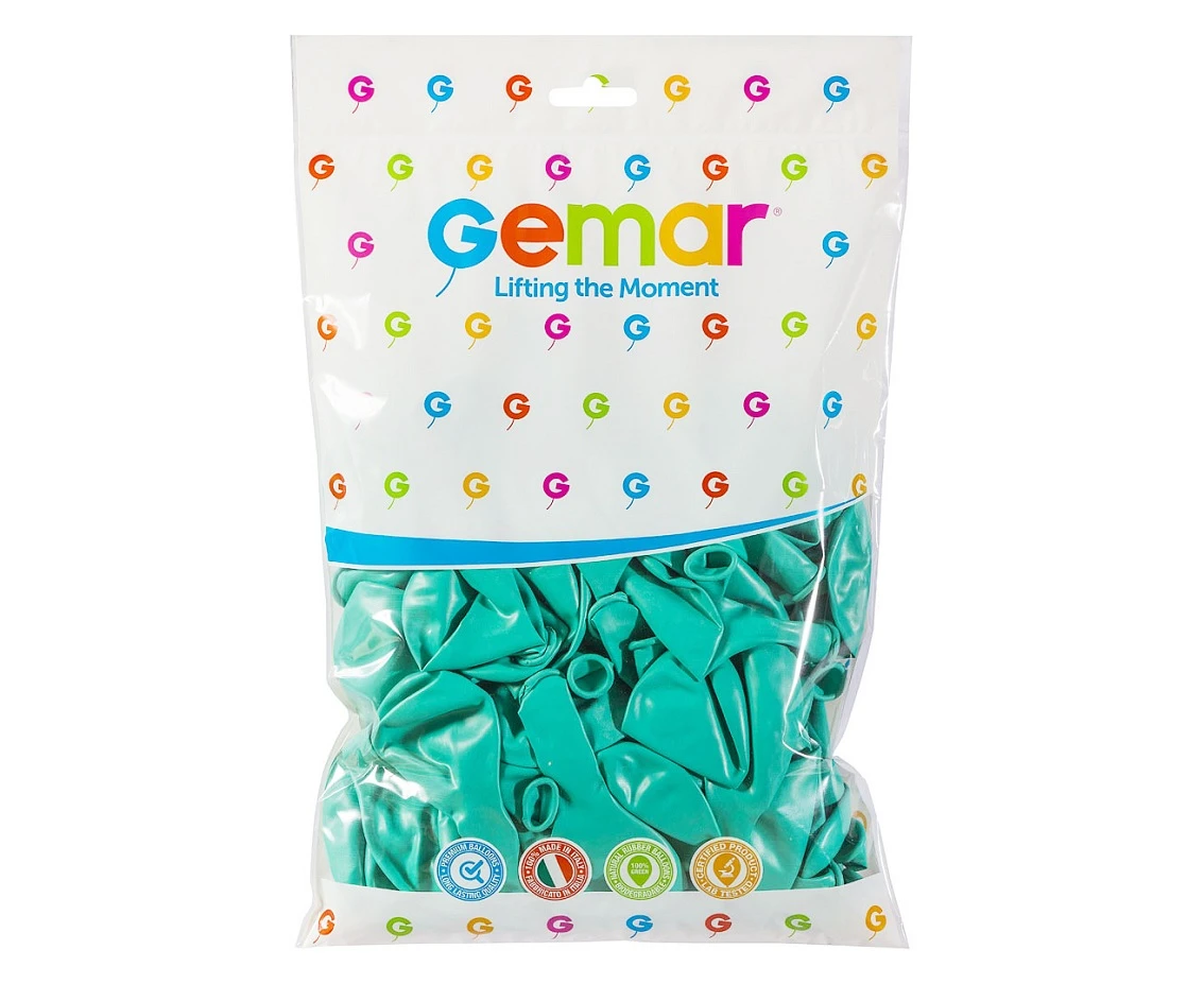 Balony Gemar 10", pastel turkusowozielone macaron, 100szt.