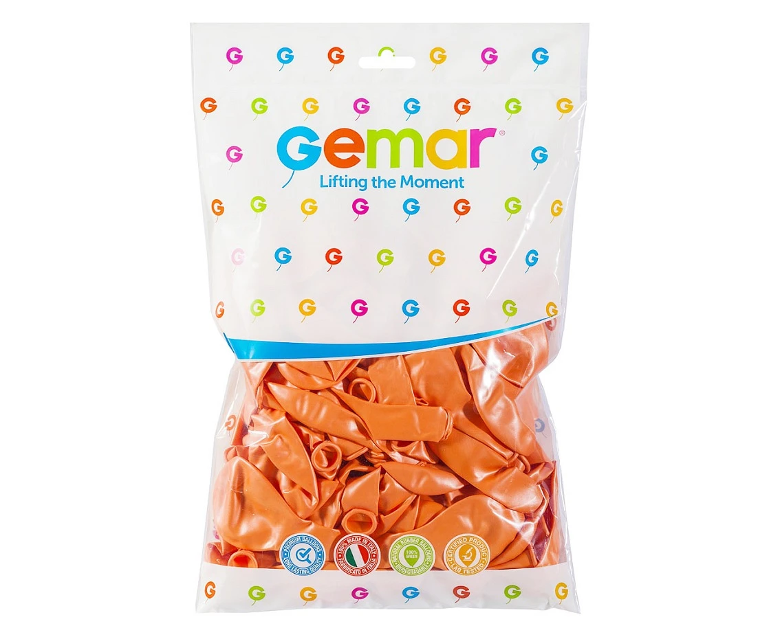 Balony Gemar 10", metalik łososiowe, 100szt. KK