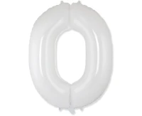 Balon foliowy FX - Number 0 biały, 85 cm KK, niepakowany