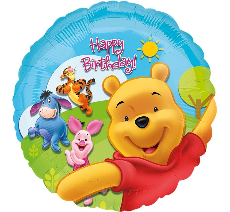 Balon foliowy 18" CIR - "Pooh and Friends Sunny BDAY" KK