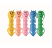 Balony Gemar, pastel dżdżownica z rogami, 50szt. KK