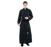 Zestaw dla dorosłych Ksiądz (sutanna, pas), rozm. 56