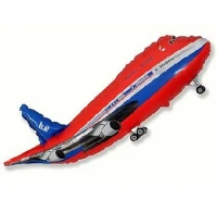 Balon foliowy 14" FX - Samolot (czerwony), niepakowany