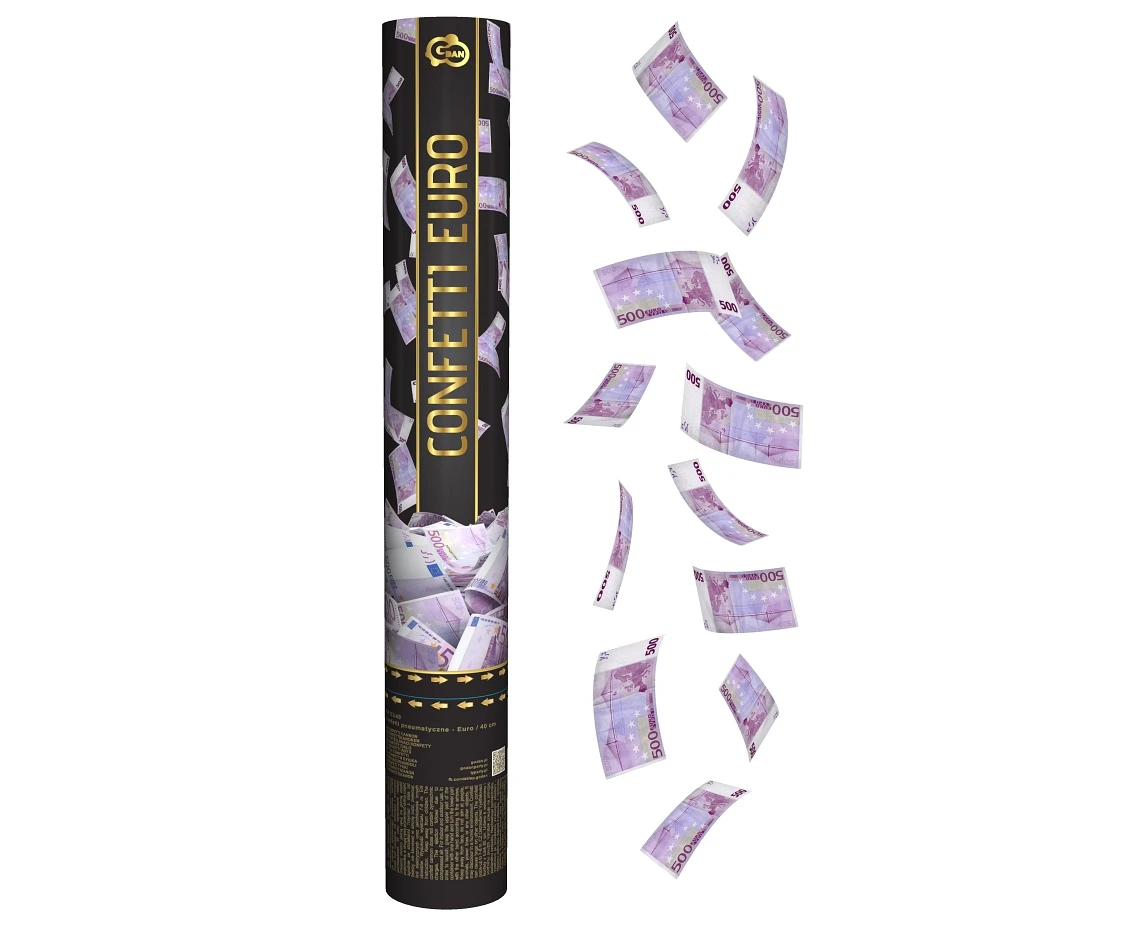 Konfetti pneumatyczne, foliowe - Euro / 40 cm
