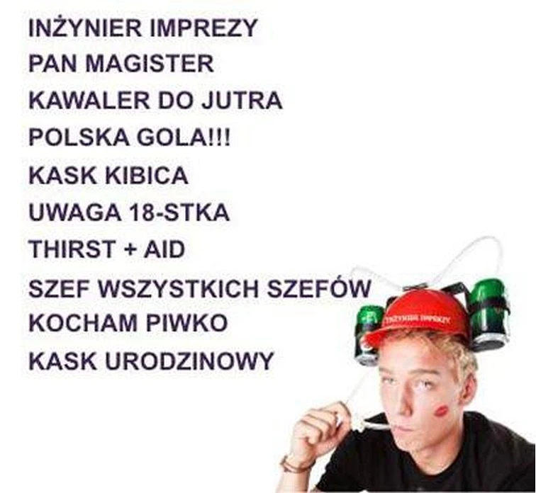 Naklejka zabawny napis ,na piwny kask