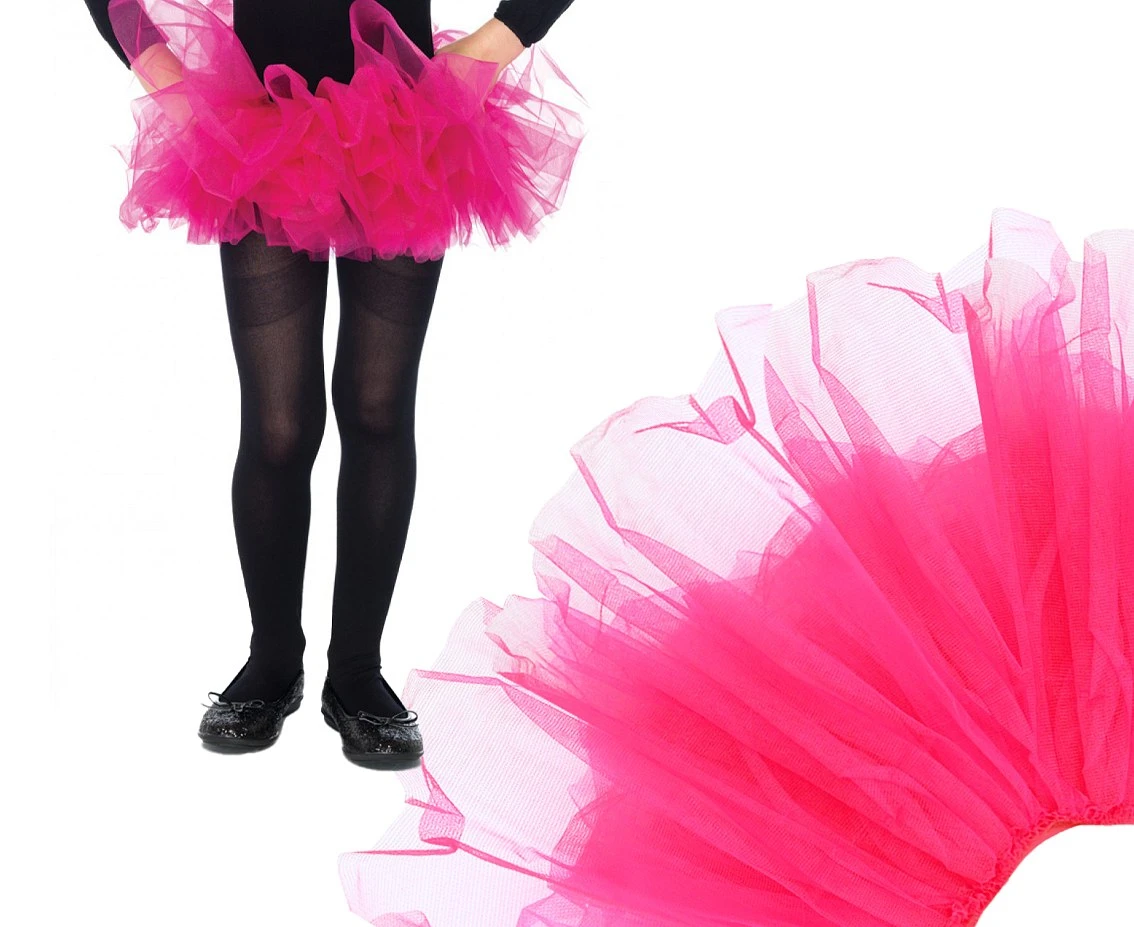 Spódnica Tutu z organzy dziecięca, neonowy róż, roz.un. KK