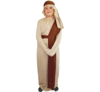 Zestaw dla dzieci Józef (tunika z szarfą ciemny brąz, chusta na głowę, pasek) rozm. 110/120 cm