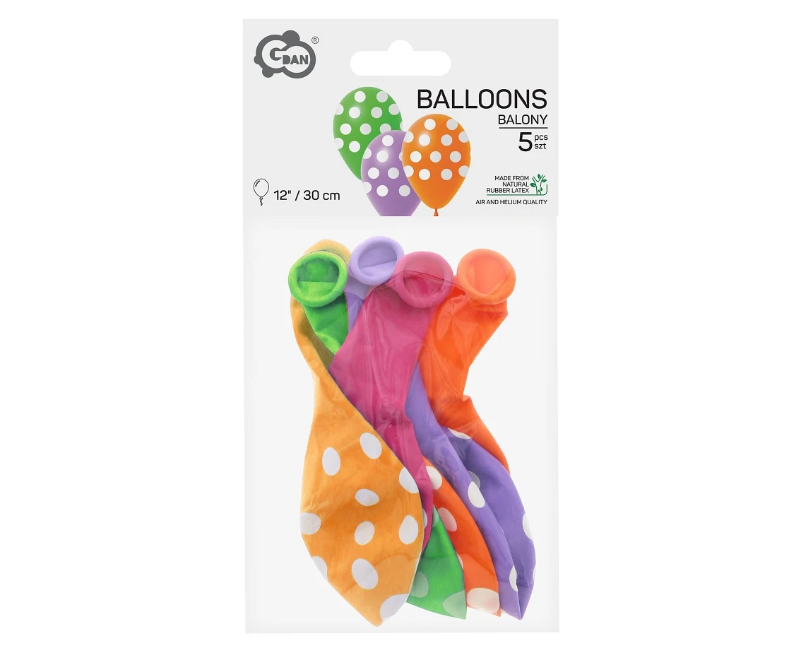 Balony Grochy, 12"/ 5 szt.