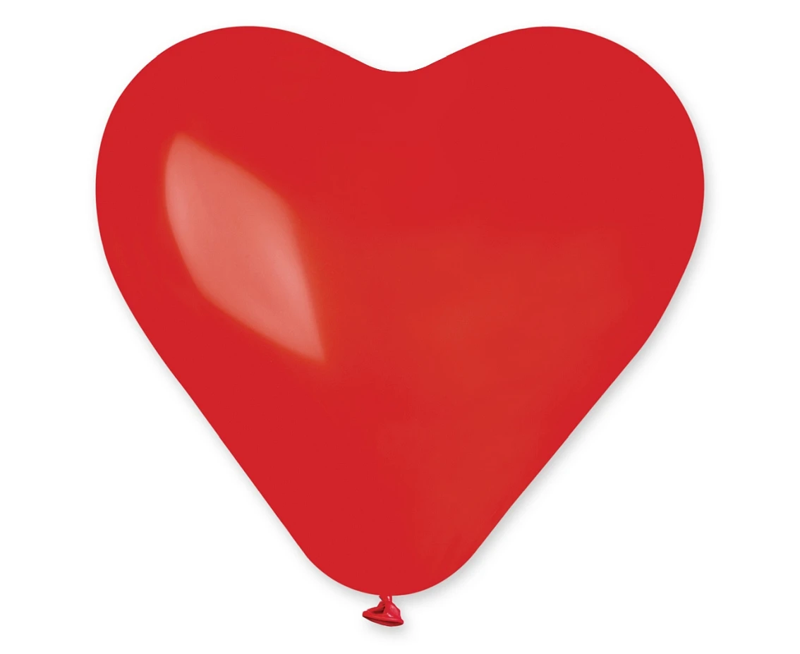 Balony Gemar 17", CR pastel serca duże ciemnoczerwone, 50szt.