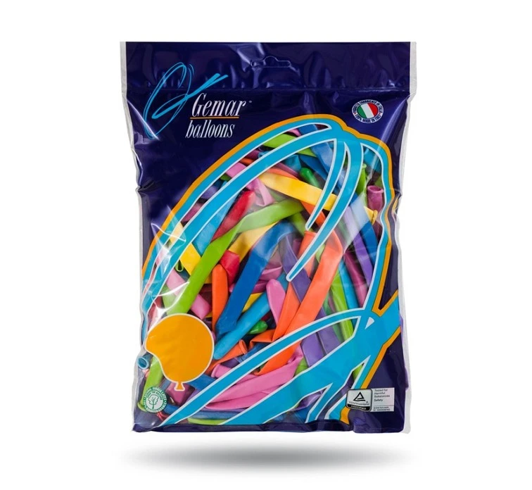 Balony Gemar, rurki włoskie typ 350, mix, 100szt.