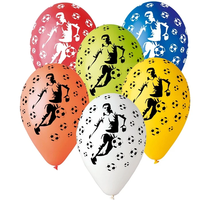 Balony Gemar 12", pastel premium "piłkarze", 5szt.