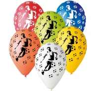 Balony Gemar 12", pastel premium "piłkarze", 5szt.