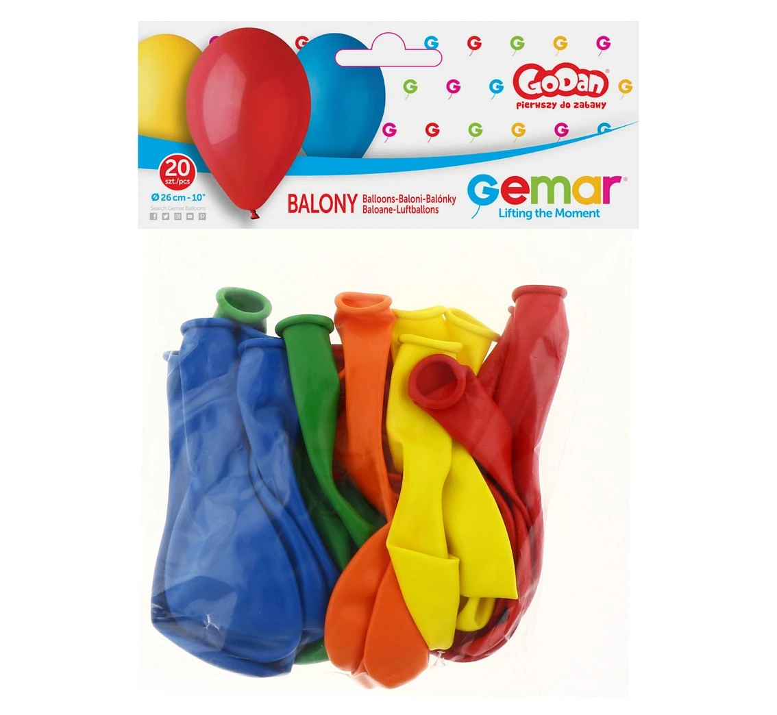 Balony Gemar 10", premium pastelowe, 20szt.