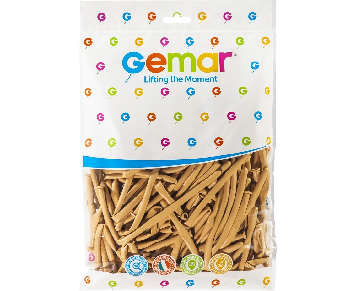 Balony Gemar, rurki włoskie cieliste, 100szt.