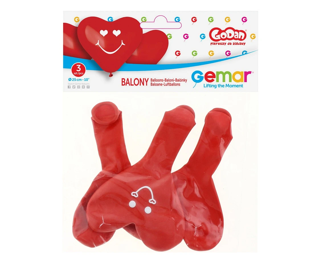 Balony Gemar, pastel premium "balony serca", 3szt.