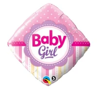 Balon foliowy 18" QL SQR "Baby Girl" KK