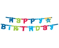Girlanda "Happy Birthday niebieskie", 1.8 m KK