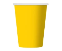 Kubeczki pap. jednokolorowe żółte 250 ml/ 6 szt.