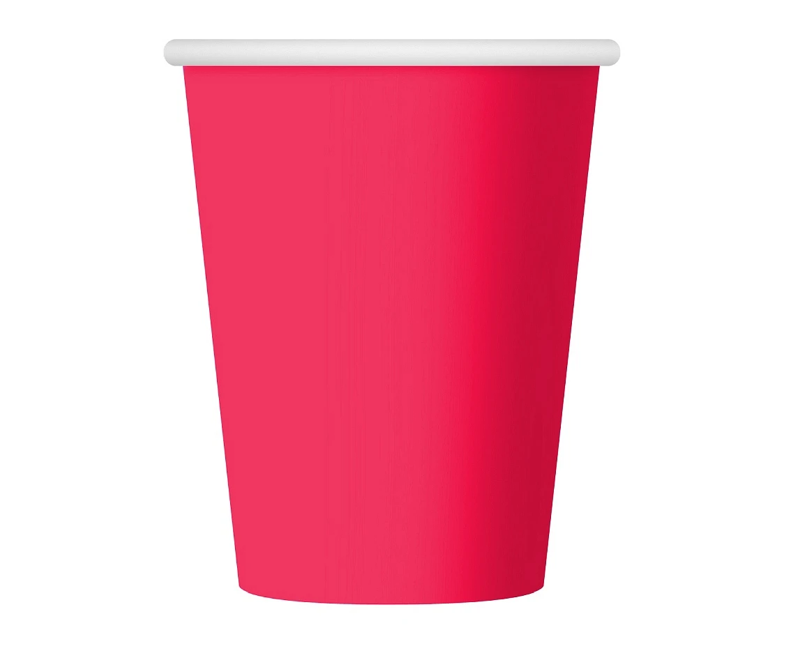 Kubeczki pap. jednokolorowe magenta, 250 ml/ 6 szt.