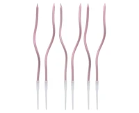 Świeczki B&C Świderki, metaliczne różowe, 12,5 cm, 6 szt.