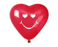 Balony Gemar, pastel premium uśmiechnięte serca, 5szt.
