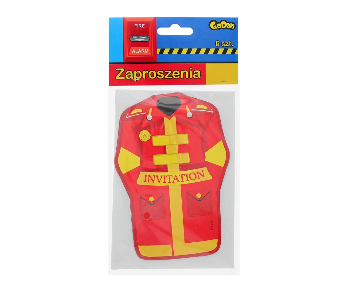 Zaproszenia "Straż Pożarna", 6 szt. + 6 kopert KK