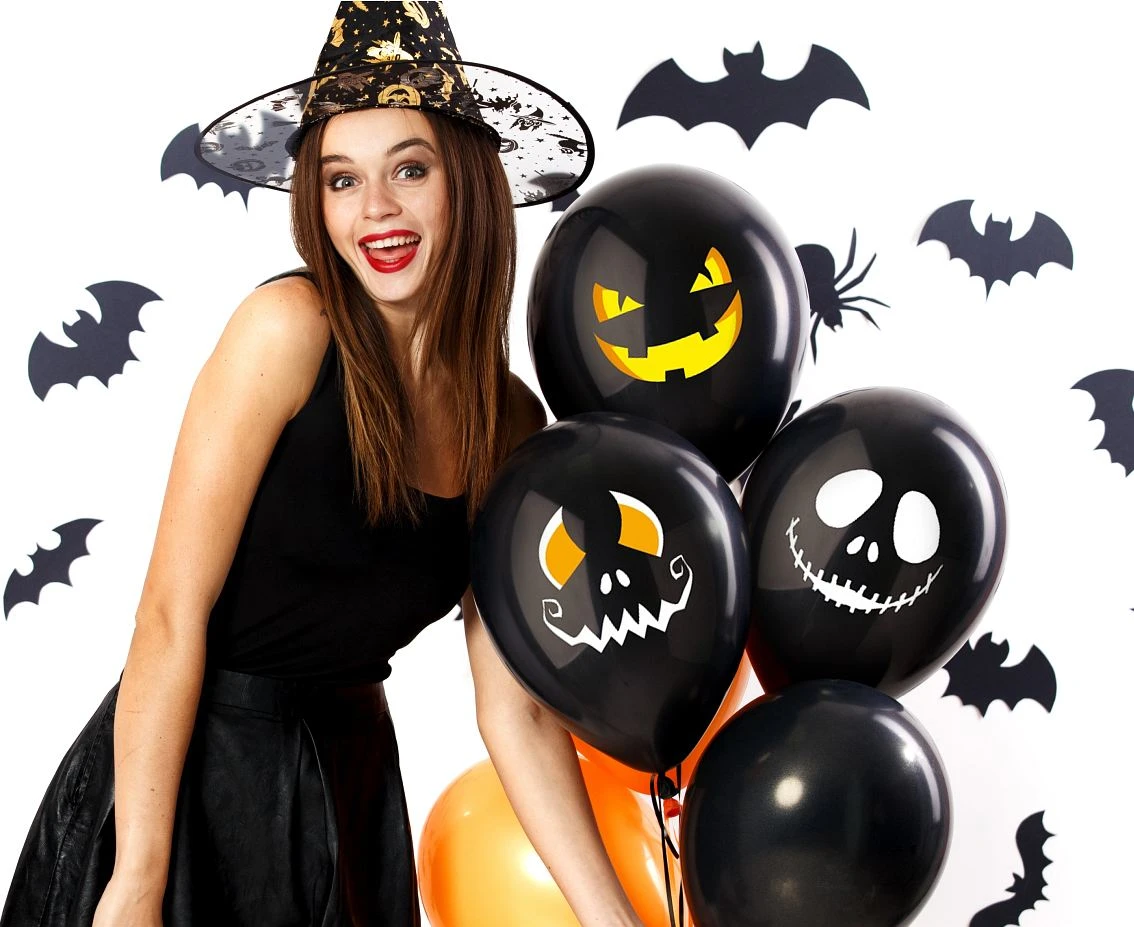 Balony Gemar 12", pastel premium "halloweenowe twarze", 3szt.