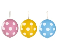 Balony Gemar, pastel premium grochy, piłki z gumką, 3szt. KK