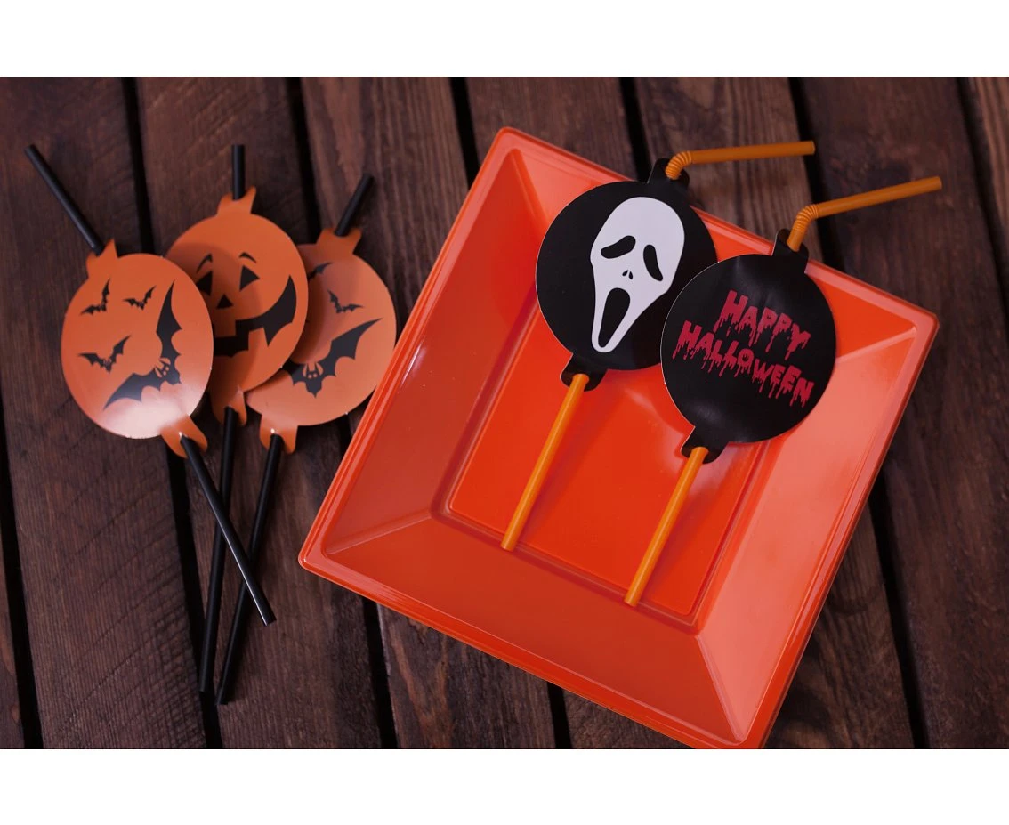 Rurki (słomki) z medalionem "Halloween", 5 szt. KK