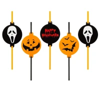 Rurki (słomki) z medalionem "Halloween", 5 szt. KK