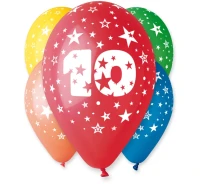 Balony Gemar 12", z nadr. "10", pastel mix, 5szt.