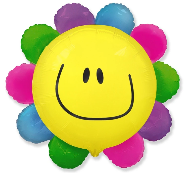 Balon foliowy 24" FX - Kwiatek (tęczowy), niepakowany