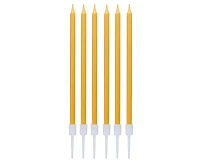 Świeczki B&C metaliczne złote, 11 cm, 6 szt.