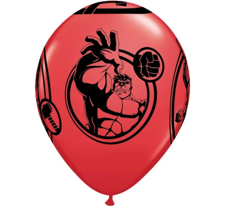 Balony Anagram 12", QL "Avengers", pastel czerwone, 6szt. KK