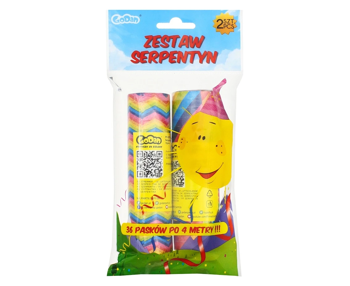 Zestaw "2 serpentyny papierowe", 4 m/ Eurobag KK