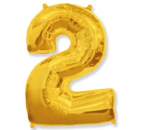 Balon foliowy FX - Number 2 złoty, 85 cm KK, niepakowany