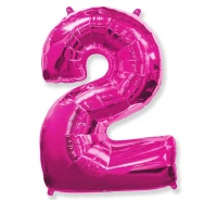 Balon foliowy FX - Number 2 różowy 85 cm KK, niepakowany