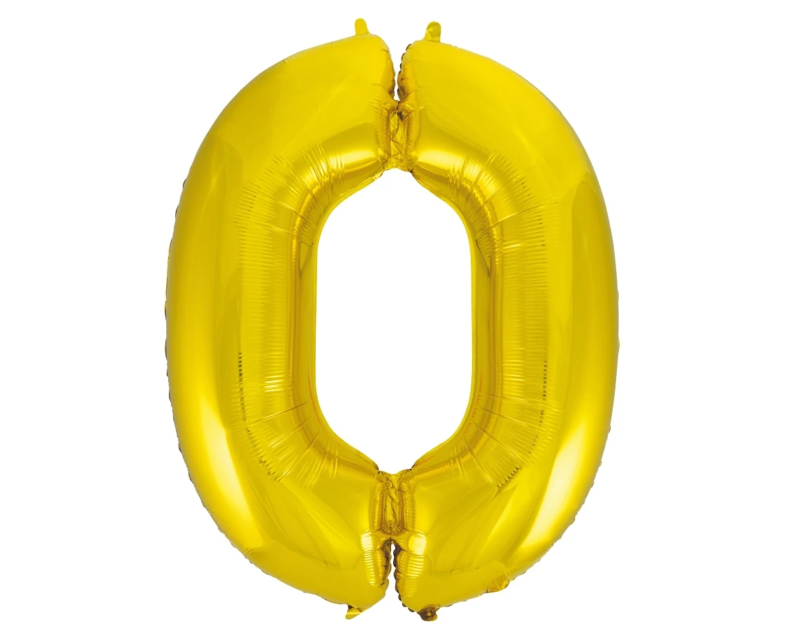 Balon foliowy B&C Cyfra 0, złota, 92 cm AA